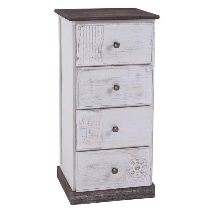 Table De Chevet Juna Chiffonnier Avec 4 Tiroirs En Bois De