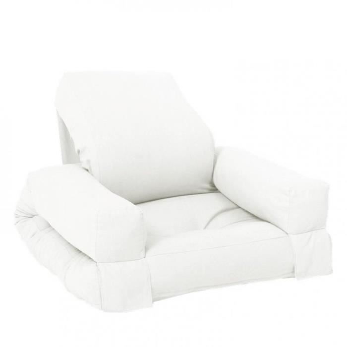 fauteuil futon standard convertible mini hippo couleur naturel natural laine inside75