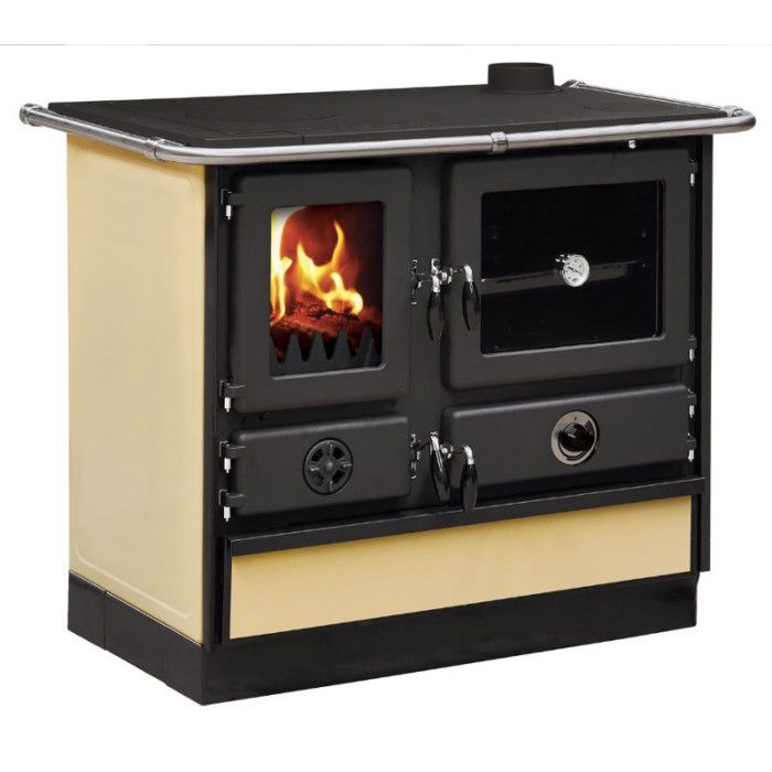 Poêle à bois de Cuisine Verso CS - 7,7 kW avec Four en Inox, Plaque