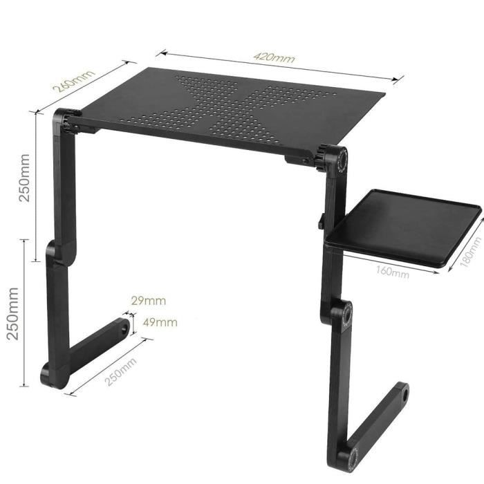 Support PC Table Ordinateur Portable Tablette Table de Lit Pliabl