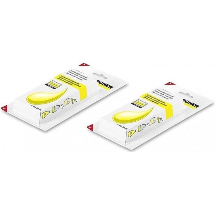 Produit nettoyant pour nettoyeur de vitres K?rcher 62953020 - Lot de 2 - 8 x 20 ml