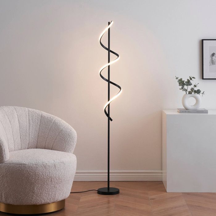 Grande lampe LED cascade spirale noire - Simaria