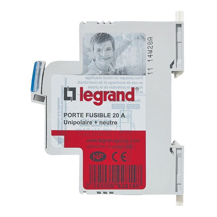 LEGRAND Porte-fusible Lexic unipolaire + neutre - 20 A