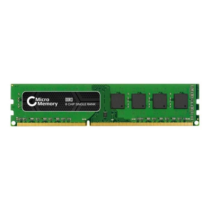 Vente Memoire PC MicroMemory DDR3 2 Go DIMM 240 broches 1333 MHz - PC3-10600 CL9 1.5 V mémoire sans tampon non ECC-MMST-240-DDR3-10600-128X8-2GB pas cher