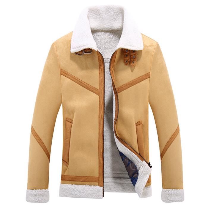 Manteau suede homme clearance
