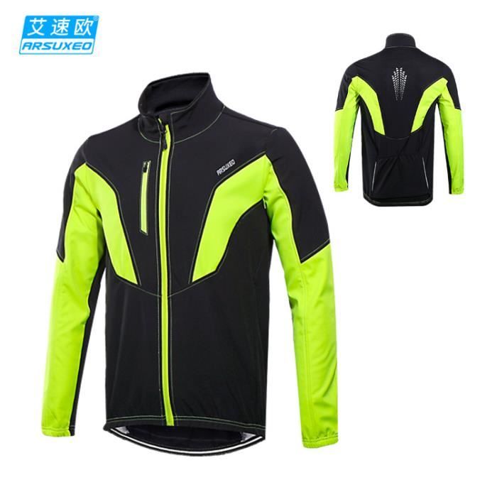 Arsuxeo Veste de cyclisme thermique en polaire coupe-vent 15F