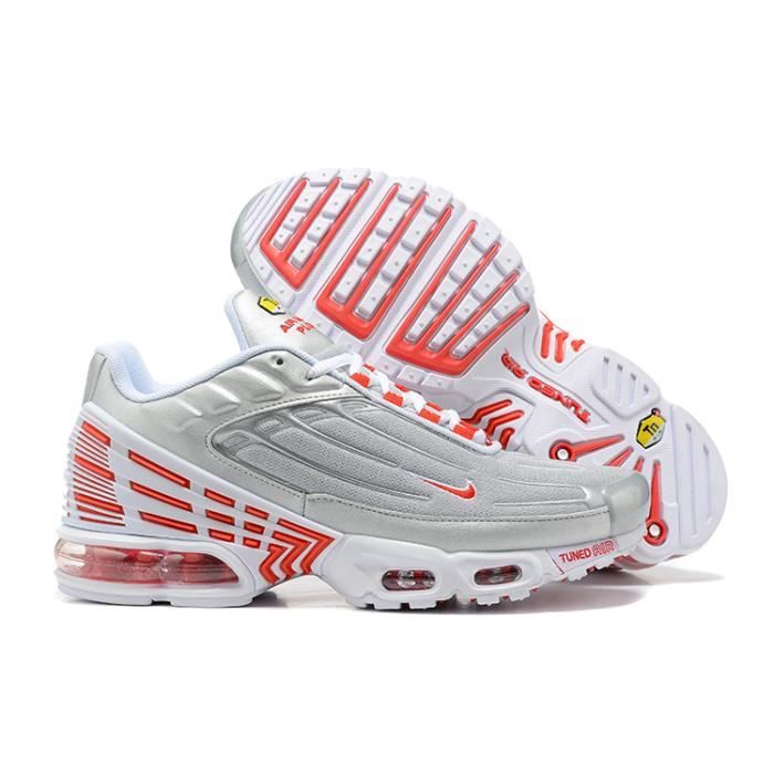 Nike air max plus tn chaussures de course blanc orange gris