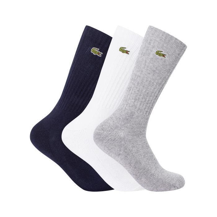 Lot de 3 paires de chaussettes LACOSTE homme SPORT noir l Clickandsport