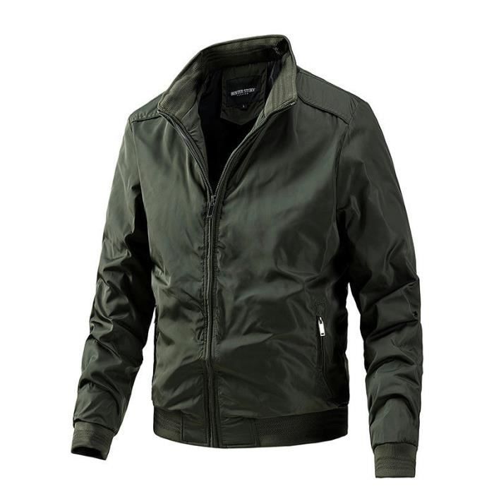 Blouson Homme Automne Printemps Manches Longues Exterieur Respirante Grande Taille Vert INSFITY