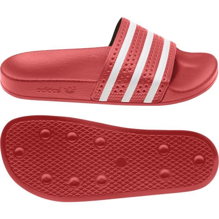 claquette rouge adidas
