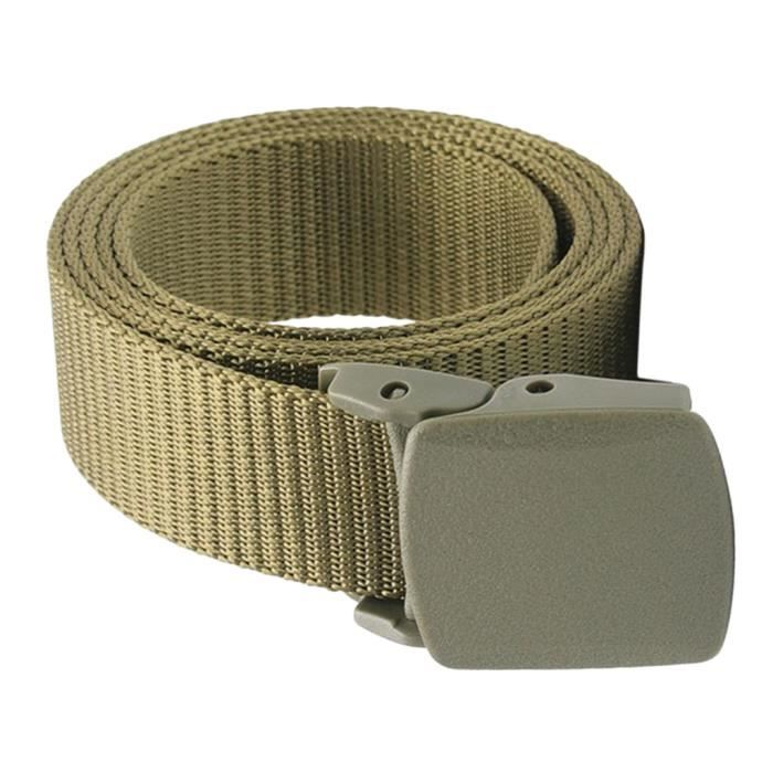 Ceinture En Toile Militaire Réglable Unisexe - Boucle Métal Rabattable, 1,5 Pouces - Pour Pantalon, Jean, Outdoor