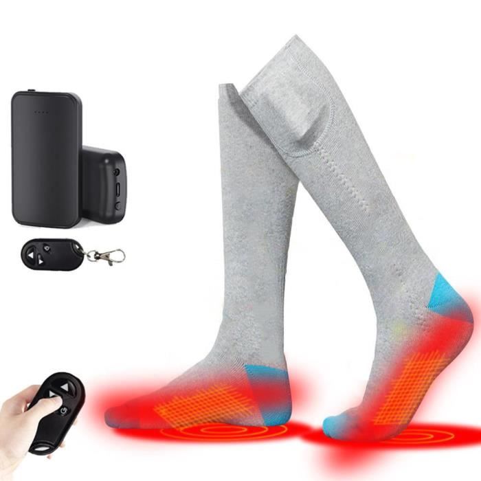 Chaussettes Chauffantes Électriques - 3 Niveaux De Chaleur (45°/55°/65°C), Batterie 2200 MAh, Unisexe