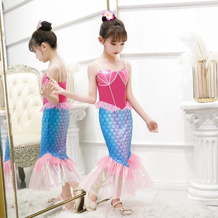 Kathevan Deguisement Princesse Robe Princesse Sirene Deguisement Carnaval Halloween Costume Cosplay Fete Anniversaire Cadeau Fille Cdiscount Jeux Jouets