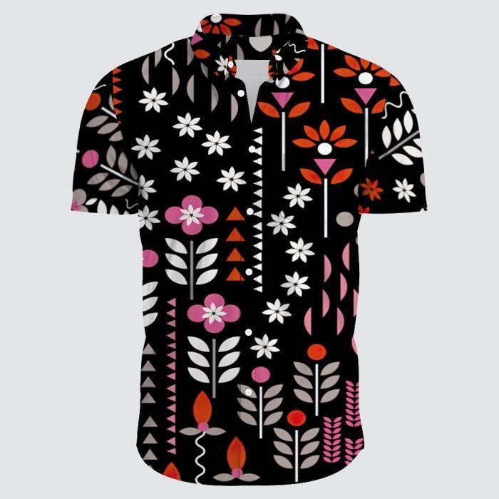 Dilwe Chemise à Manches Courtes à Imprimé Floral Chemise Hawaïenne Pour