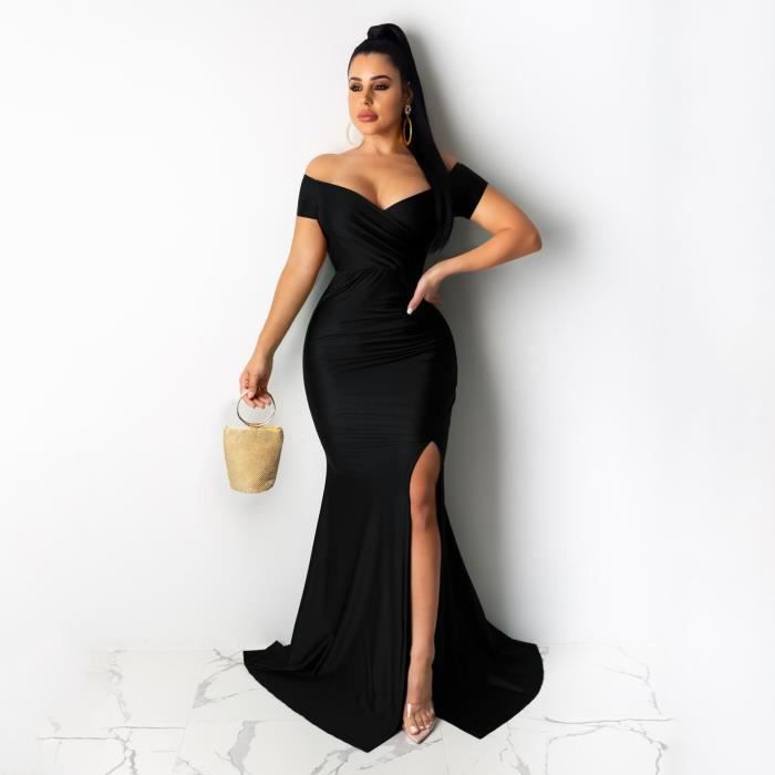 Plus Robe Moulante Noire À Épaule Unique Et Détail Drapé | Plus | PLT FR