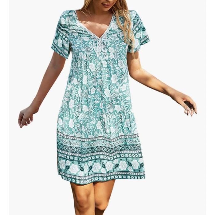 Chic Robes D t D contract es Pour Femmes Mignon Boho Manches