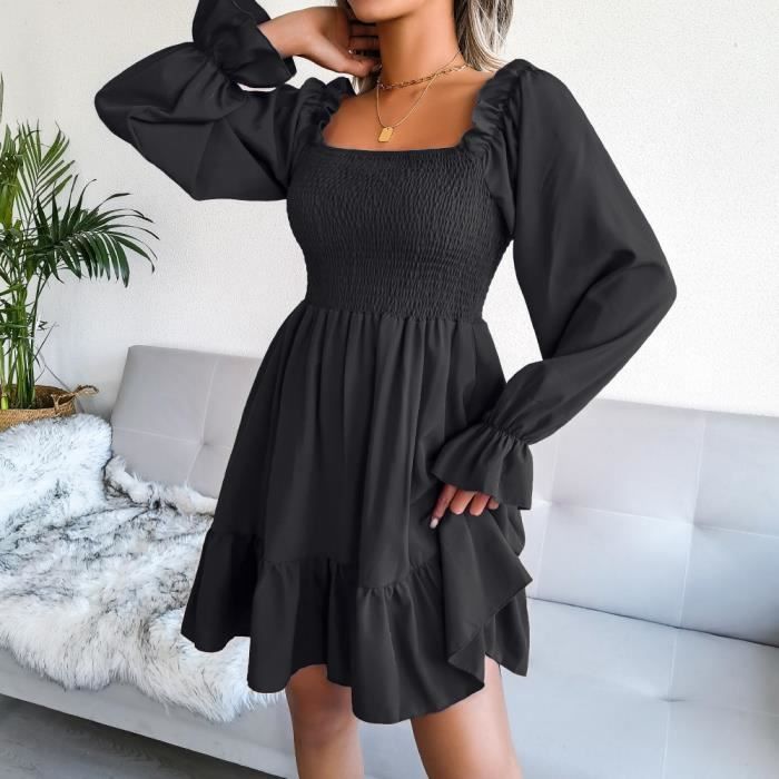 Robe froncée noire deals