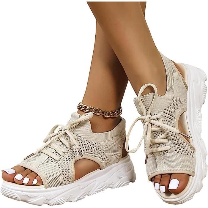 Sandales plateforme lacets top