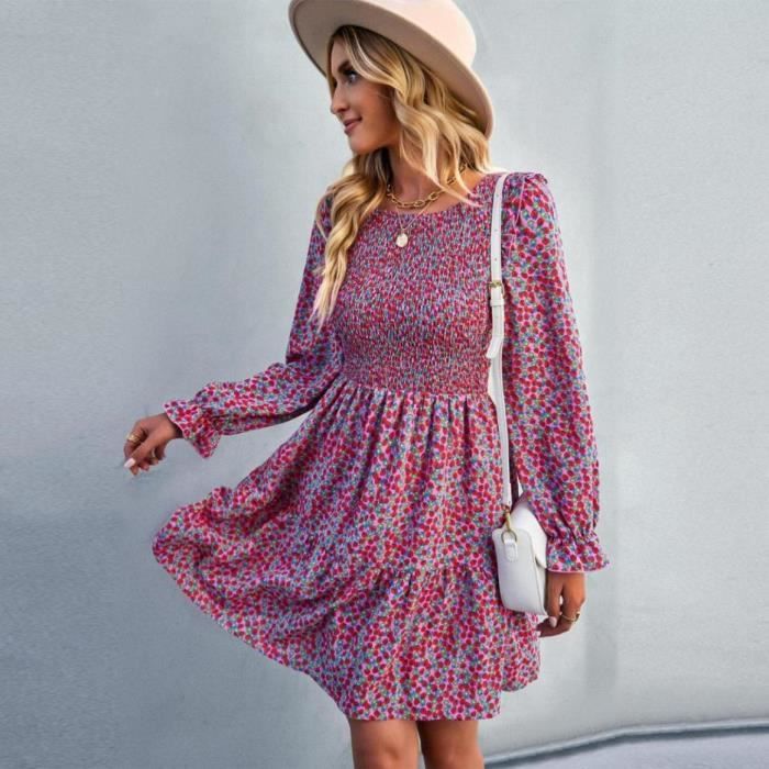 Robe d'été en coton rose décontractée style chic main image 0