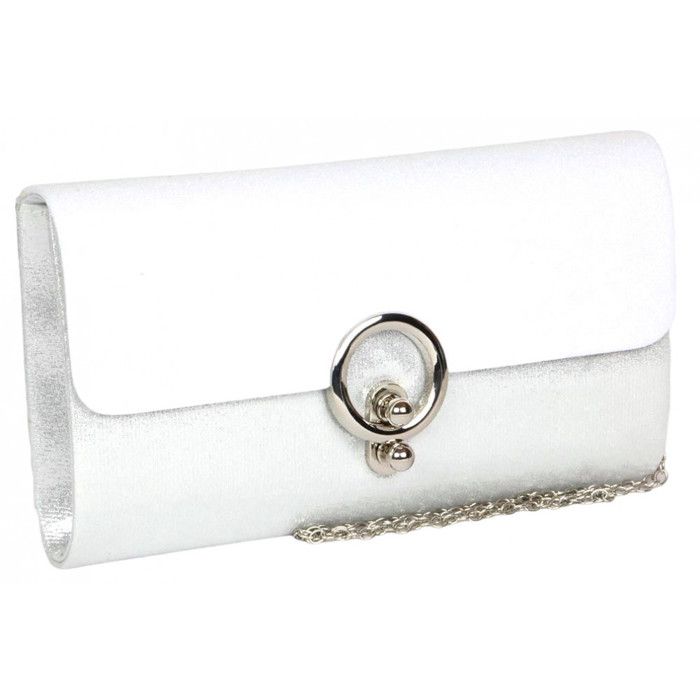 Pochette cérémonie-Nyls Création-Grande Pochette Femme Blanche