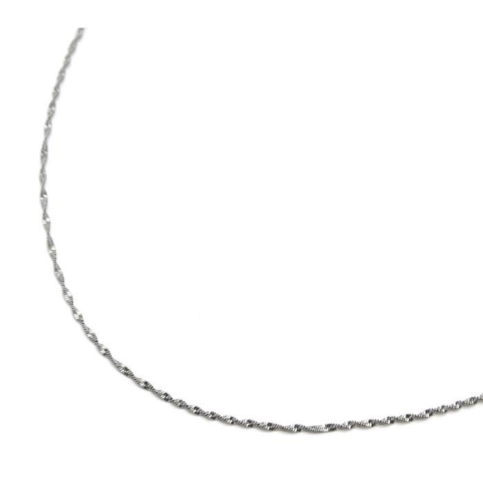 cc3586 - collier fine chaîne torsadée acier argenté