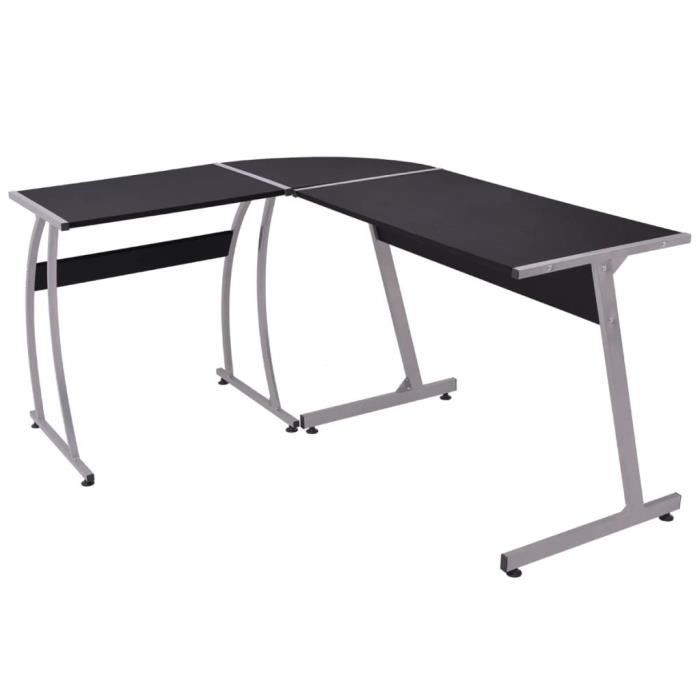 Bureau De Coin Bureau D Angle En Forme De L Noir Table De Bureau