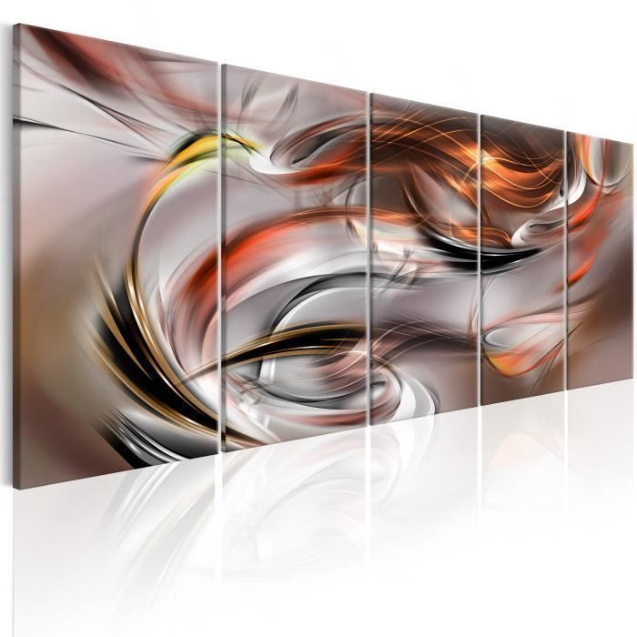 Tableau Orange Chaos 200x80 cm - Tableau deco - Cdiscount Maison