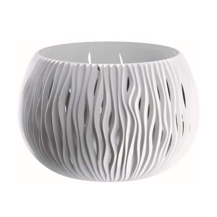 Vaso Rotondo Prosperplast Nitly Con Vasca Splofy Bowl, Plastica Bianca, 23,9 X 23,9 X 16,1 Cm