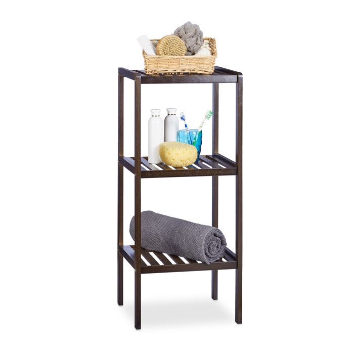 Rangement Naturel Déco Etagere Bambou Salle De Bain Relaxdays Etagère En Bambou, Salle De Bain, étagère Sur Pieds Arrondie Carree Differentes Tailles Nature 2 Etages 90744375 Meuble De Salle De Bain Meuble
