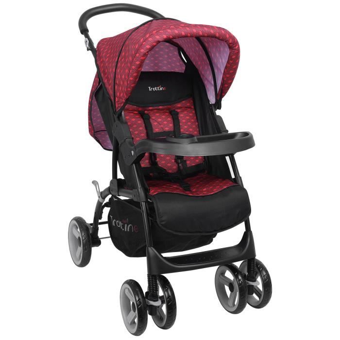 Poussette trio rouge et noir 2025