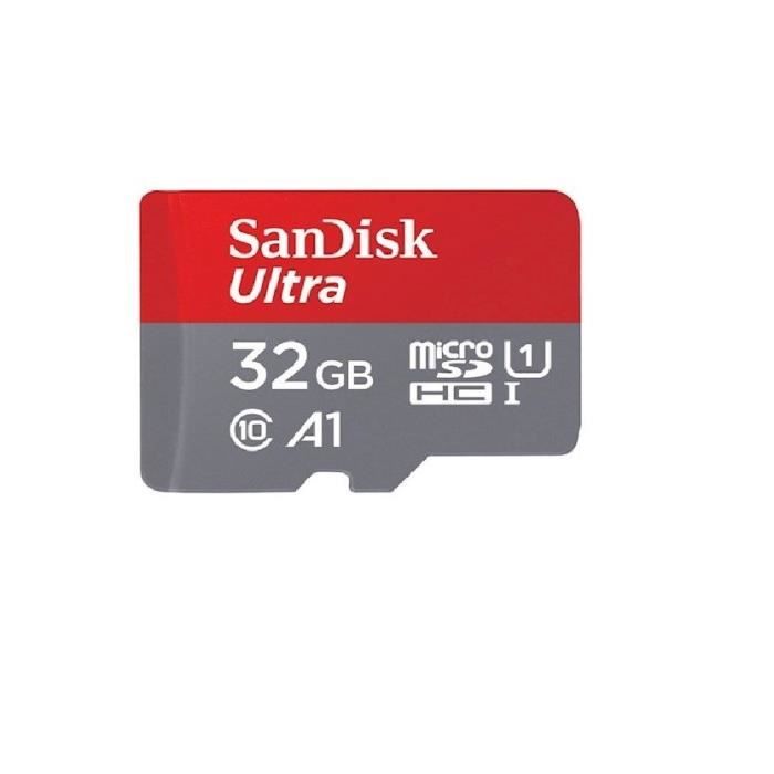 Carte mémoire flash - SANDISK - ULTRA MICROSDHC - 32 Go - Classe 10 - Vitesse de lecture jusqu'à 120 Mo/s