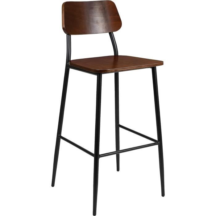 COSTWAY Tabourets de Bar Lot de 2 en Métal, Siège en Simili Cuir