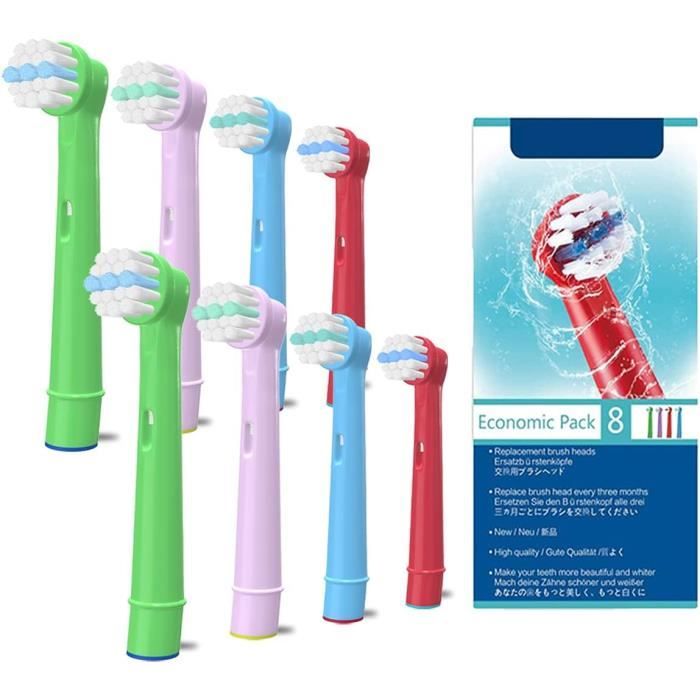 Lot De 8 Têtes De Brosse à Dents Électrique Compatibles Oral-B Pour Enfants - Neuf