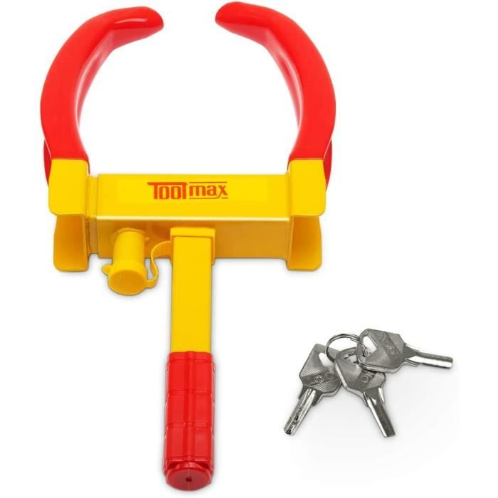 Sabot Antivol Pour Roue De Voiture GOPLUS - Acier Renforcé, Double Serrure, Adaptable 13-15 Pouces