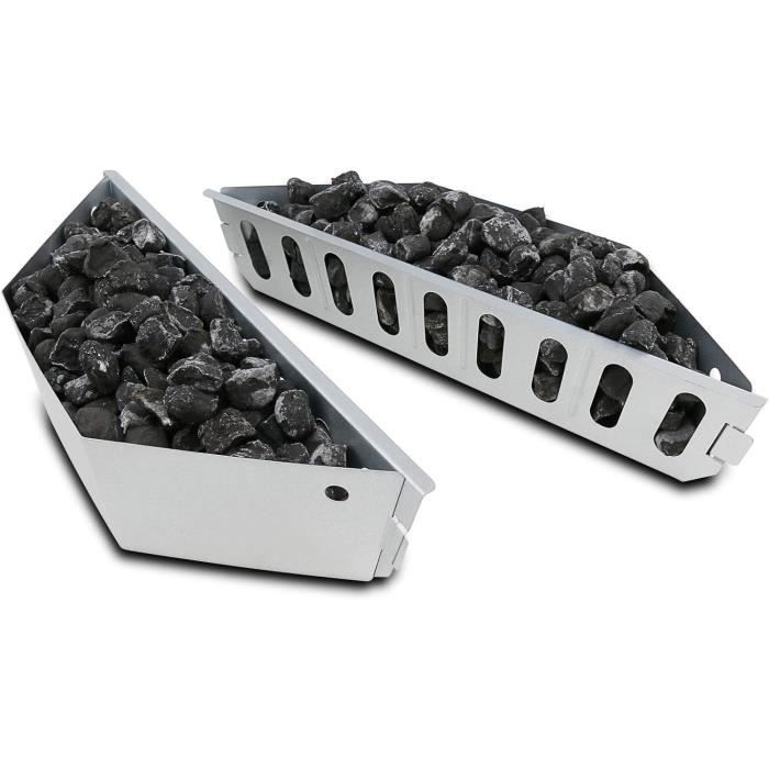 Lot De 2 Paniers à Charbon En Acier Inoxydable – Pour Barbecue Bouilloire (type Weber) – Cuisson Indirecte/directe, Facile à Nettoyer - 12
