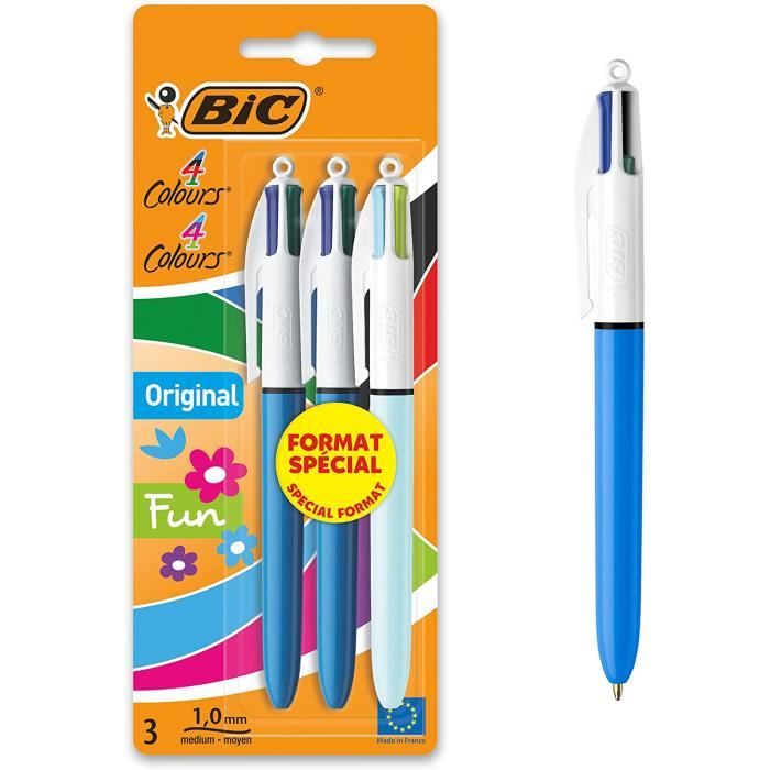 BIC 4 Couleurs Original et BIC 4 Couleurs Fun StylosBille Rétractables