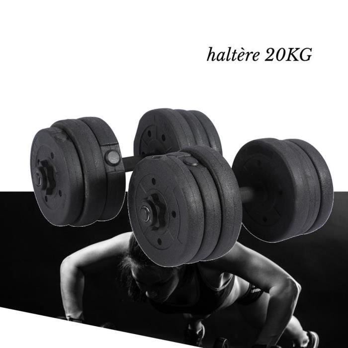 Haltère 3 En 1 SPORTNOW 10 Kg - Avec Poignée Ergonomique Et Billes - Matière Plastique/métal, Neuf