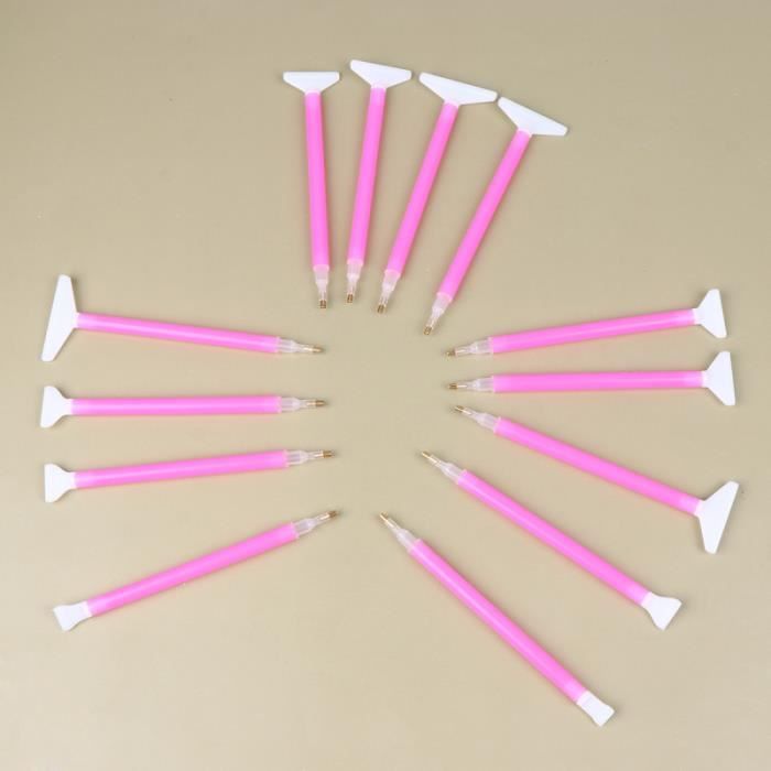 Stylo De Peinture Diamant 5D Avec Lumière LED - Outil De Forage Précis Avec 20 Argiles Et 5 Têtes De Rechange