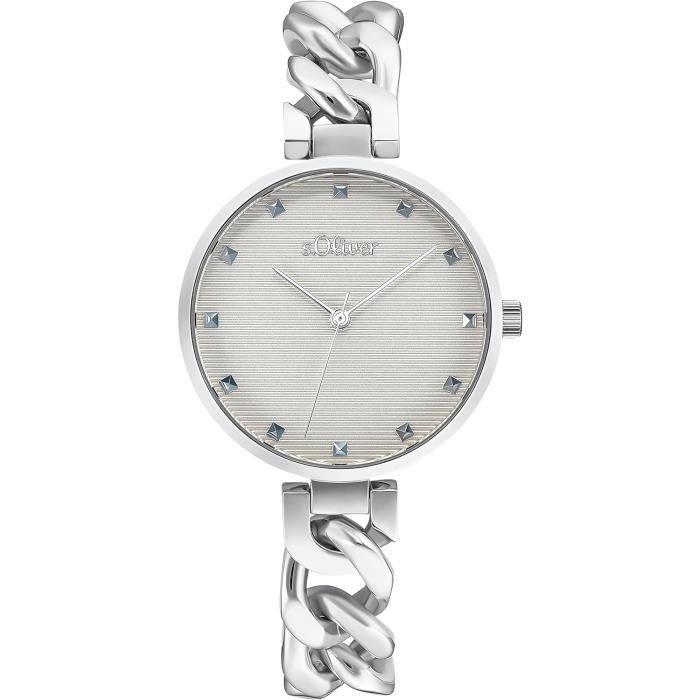 Montre Femme Quartz Avec Bracelet Acier Inox – Cadran Minimaliste, Étanche 3 ATM, Cadeau Élégant
