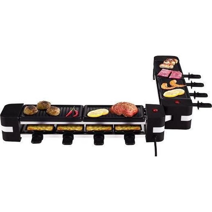 TRIOMPH ETF2114 - 2 appareils à raclettes reliables - 1200W - 8 personnes -  4 plaque de grill - 8 caquelons anti-adhésif - Cdiscount Electroménager