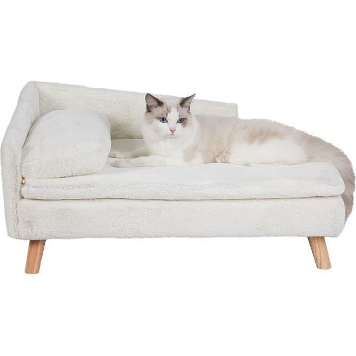 canapé pour chien petite taille lit pour chat surélevé fauteuil pour chat déhoussable 70x40x39cm