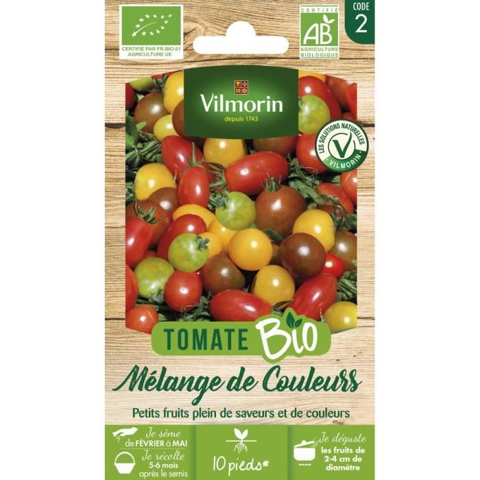 Sachet de Graines de Tomates Cerises Bio Vilmorin: Couleurs et Saveurs en Mélange-