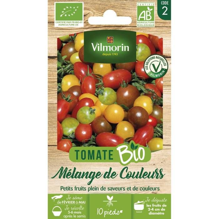 Meilleurs prix pour Sachet de Graines de Tomates Cerises Bio Vilmorin: Couleurs et Saveurs en Mélange-