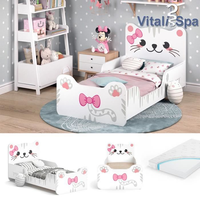 Vitalispa Lit enfant Bali, Gris, 80x160 cm avec matelas | Leroy Merlin