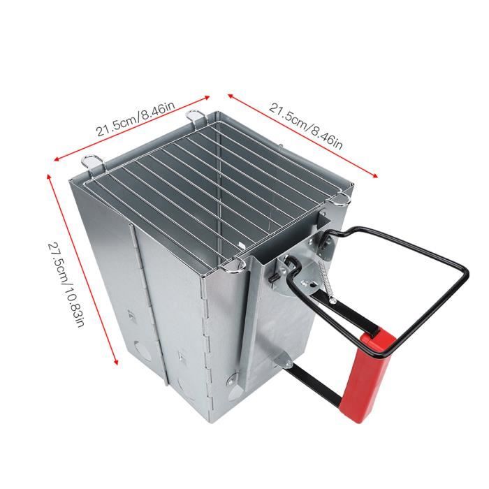 Poêle Pliant Pour Feu De Camp - Support Casserole Barbecue Inox 16x16cm - Neuf