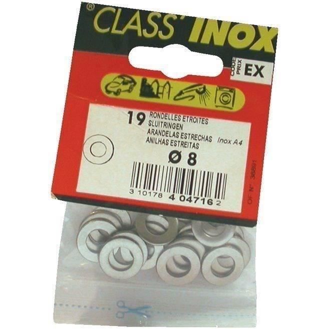 Rondelle - plate étroite - inox - A4 - D: 6 mm