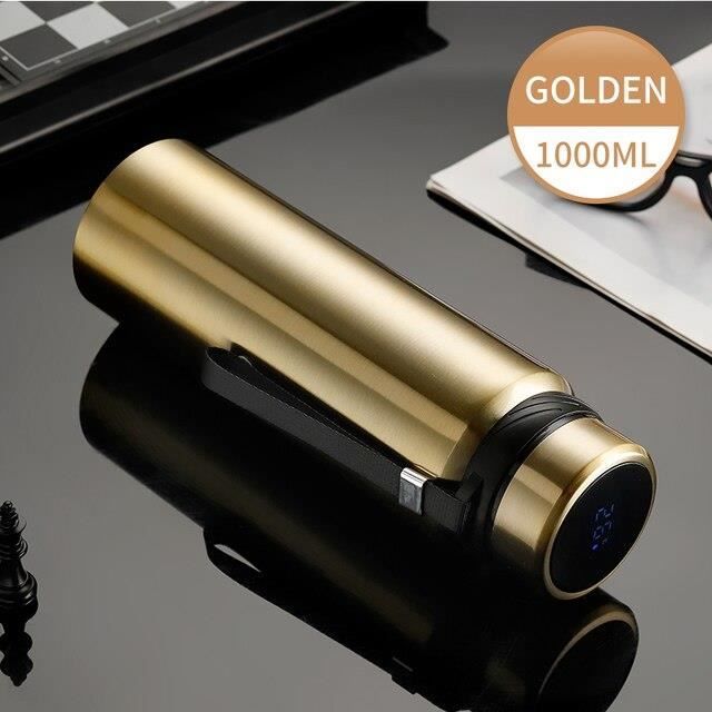 Gourde Isotherme Intelligente 1L AHub - Affichage LED Température, Inox, Maintient 12h Chaud/froid