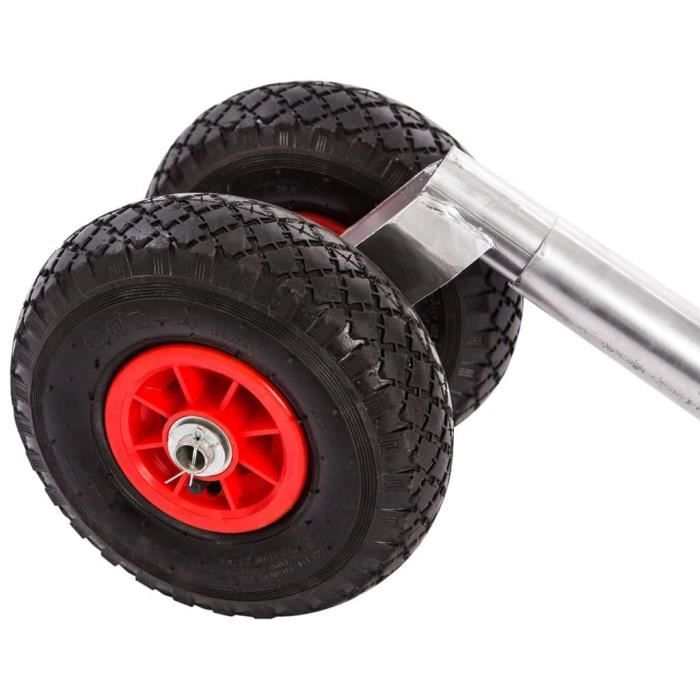 YOS-7029242203621Roue jockey de remorque avec 2 pneus pneumatiques 200 kg