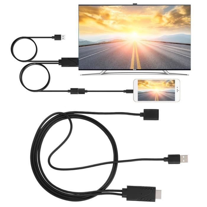 Câble Convertisseur USB-C Vers HDTV (4K 60Hz) - 2m - Pour Projeter Téléphone/PC Sur TV, Moniteur, Projecteur - 7