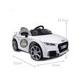 Voiture électrique pour enfants Audi TT RS 12V Licence Audi - Blanc-1